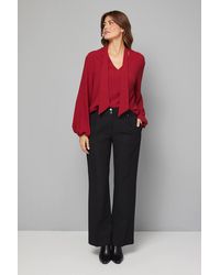Wallis - Tie Neck Woven Blouse - Lyst