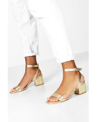 boohoo low block heels