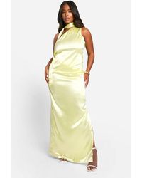 Boohoo - Plus Premium Satin One Shoulder Top & Maxi Skirt Co-Ord - Lyst