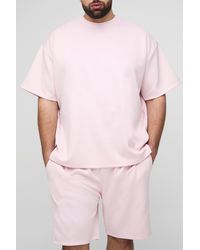 BoohooMAN - Plus Oversize Scuba T-Shirt & lockere Shorts - Lyst