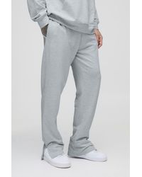 Boohoo - Tall Lightweight Loopback Regular Fit Split Hem Basic Joggers - Lyst