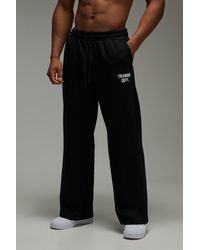 BoohooMAN - Training Dept Wide Leg Loopback Jogger - Lyst