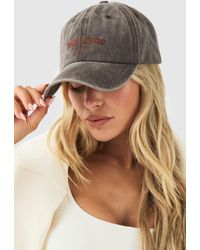 Boohoo - Embroidered Washed Cap - Lyst