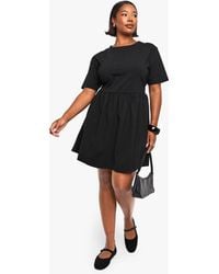 Boohoo - Plus Drop Waist Smock Dress - Lyst
