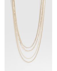 Boohoo - Layered Snake Chain Necklaces - Lyst