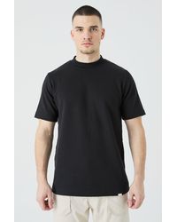BoohooMAN - Tall Slim Fit Extended Neck Heavy Interlock T-shirt - Lyst
