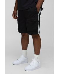 BoohooMAN - Plus Relaxed Fit Side Panel Drawcord Cargo Shorts - Lyst