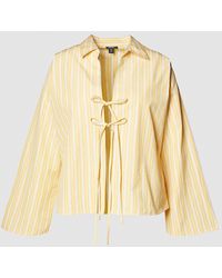 Nasty Gal - Plus Cotton Stripe Tie Front Wide Cuff Shirt - Lyst