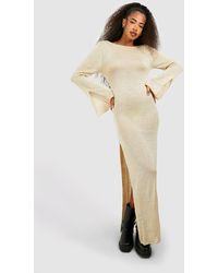 Boohoo - Fine Gauge Split Cuff Knitted Maxi Dress - Lyst