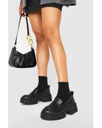 Boohoo - Wide Fit Cleated Sole Chunky Loafer - Lyst