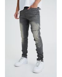 BoohooMAN - Skinny Stretch Stacked Tinted Jeans - Lyst