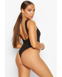 Boohoo Womens Scoop Back Basic Body - Black