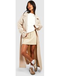 Boohoo - Belted Cuff Detail Trench Coat - Lyst