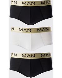 BoohooMAN - 3 Pack Roman Gold Waistband Briefs In Multi - Lyst