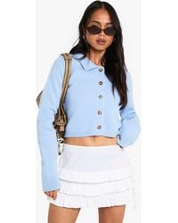 Boohoo - Collared Button Through Knit Cardigan - Lyst