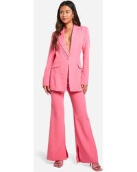 Boohoo - Split Ankle Fit & Flare Tailored Pants - Lyst