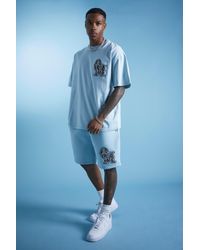 BoohooMAN - Lil Tjay Oversized Applique T-shirt & Short Set - Lyst