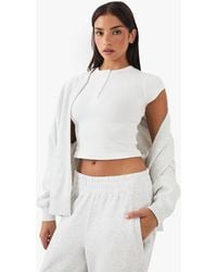 DSGN Studio - Button Detail Embroidered Short Sleeve Top - Lyst