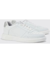Boohoo - Faux Leather Panel Detail Trainer - Lyst