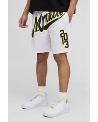 Boohoo - Varsity Graphic Mid Length Mesh Basketball Shorts - Lyst