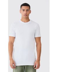 Boohoo - Basic Longline Crew Neck T-shirt - Lyst