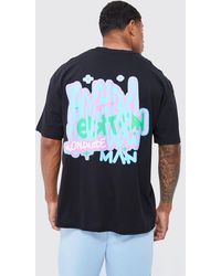 BoohooMAN - Oversize T-Shirt mit Limited Edition Graffiti-Print - Lyst