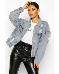 white denim jacket boohoo