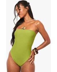 Boohoo - Swimwear Essentials Bandeau Swimsuit - Lyst