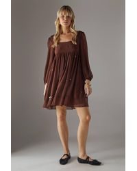 Warehouse - Hand Embellished Sequin Square Neck Mini Dress - Lyst