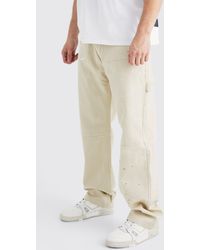 BoohooMAN - Tall Relaxed Fit All Over Paint Splatter Carpenter Trouser - Lyst