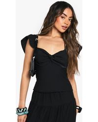 Boohoo - Linen Look Twist Detail Cami Top - Lyst