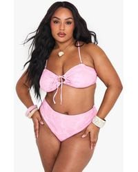 Boohoo - Plus Paisley Bikini Top & High Waist - Lyst