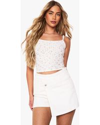 Boohoo - Ditsy Broderie Strappy Cami Top - Lyst