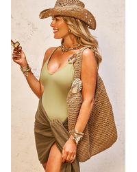 Boohoo - Slouchy Raffia Beach Bag - Lyst