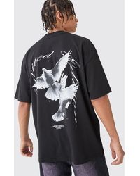 BoohooMAN - Oversized Dove Graphic T-shirt - Lyst