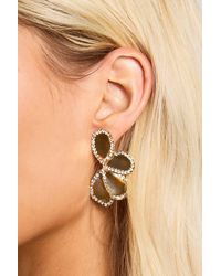 Boohoo - Embellished Trim Petal Statement Earrings - Lyst