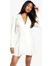 Boohoo - Tailored Hook & Eye Detail Cinched Waist Blazer Dress - Lyst