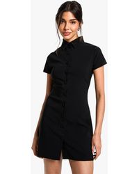 Boohoo - Tailored Button Down Collared A-Line Mini Dress - Lyst