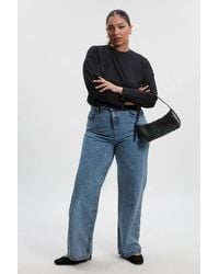 Boohoo - Plus Basics Split Hem Straight Leg Jeans - Lyst