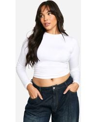Boohoo - Plus Long Sleeve Fitted Crew Neck T-Shirt - Lyst