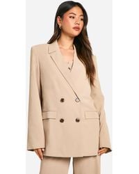 Boohoo - Oversized Double Breasted Tailored Blazer - Lyst
