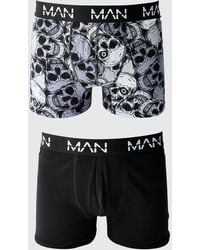 BoohooMAN - 2 Pack Halloween Skull Boxers - Lyst