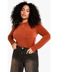 Boohoo - Plus Twist Detail Rouched One Piece - Lyst