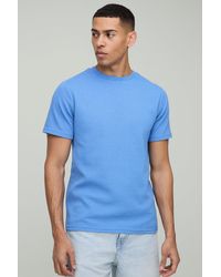 BoohooMAN - Slim Fit Contrast Waffle T-Shirt - Lyst