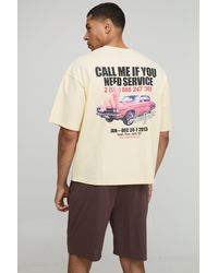 Boohoo - Oversized Boxy Car Print T-Shirt And Mesh Short Set - Lyst