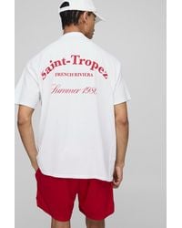 BoohooMAN - Oversized Saint Tropez Print T-Shirt - Lyst