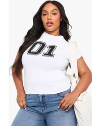 Boohoo - Plus Varsity Baby T-Shirt - Lyst