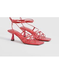 Boohoo - Knot Detail Strappy Heels - Lyst