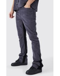 BoohooMAN - Tall Fixed Waist Slim Flare Gusset Cord Trouser - Lyst
