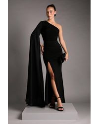 Coast - One Shoulder Slinky Maxi Dress With Ruched Detailing - Lyst